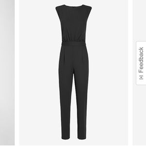 Express Black Padded Shoulder Jumpsuit